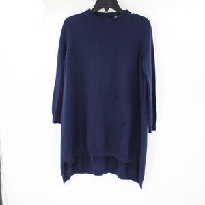 Morgane Le Fay Sweater Tunic Womens XS Cashmere Crew Neck Long Sleeve blue